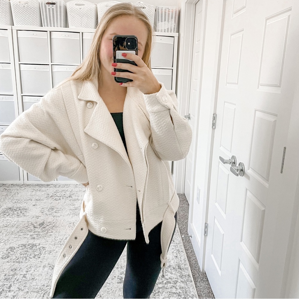 Reiss Cream Belted Jacket - Picture 5 of 11